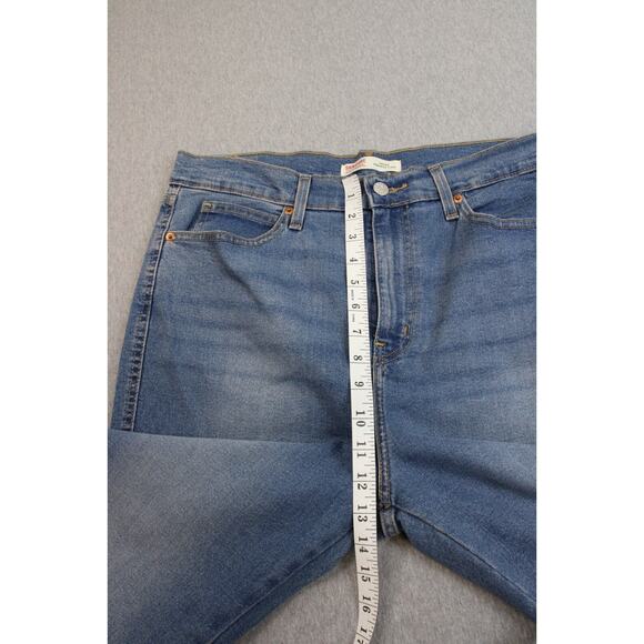 Levi's Signature Jeans Womens 14 (W32) Blue Stretch Heritage High-Rise Flare - Picture 8 of 9